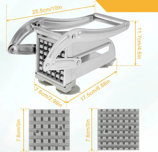 Coupe-frites-manuel-en-inox-dimension