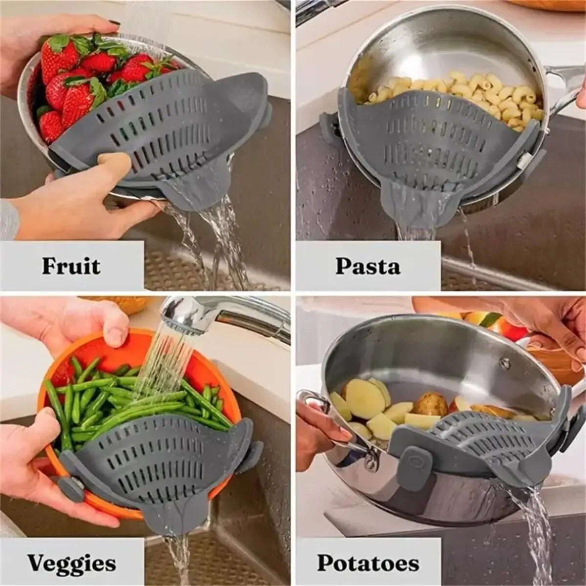 Clip - on colander™ │ Passoire à clipser │ Passoire - Cuisine Vrac