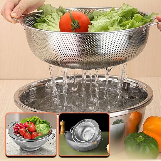 Colander With Stainless Steel Handles™ │ Passoire avec pognées en inox │ Passoire - Cuisine Vrac